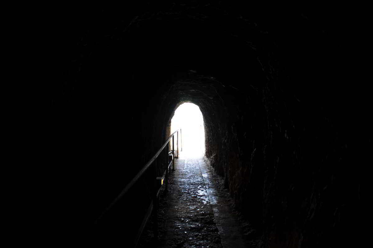 70m近い長いトンネル